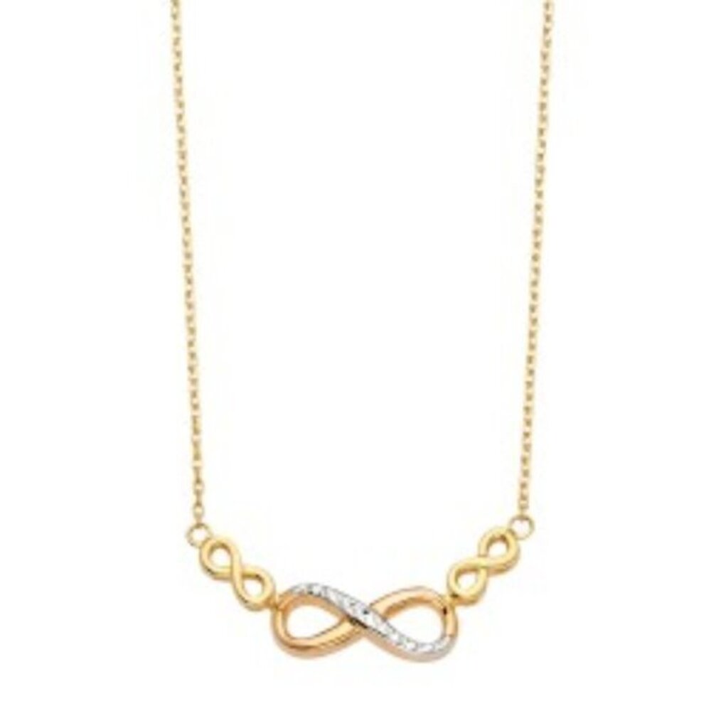 Solid Real 14K Yellow Infinity Chain Necklace